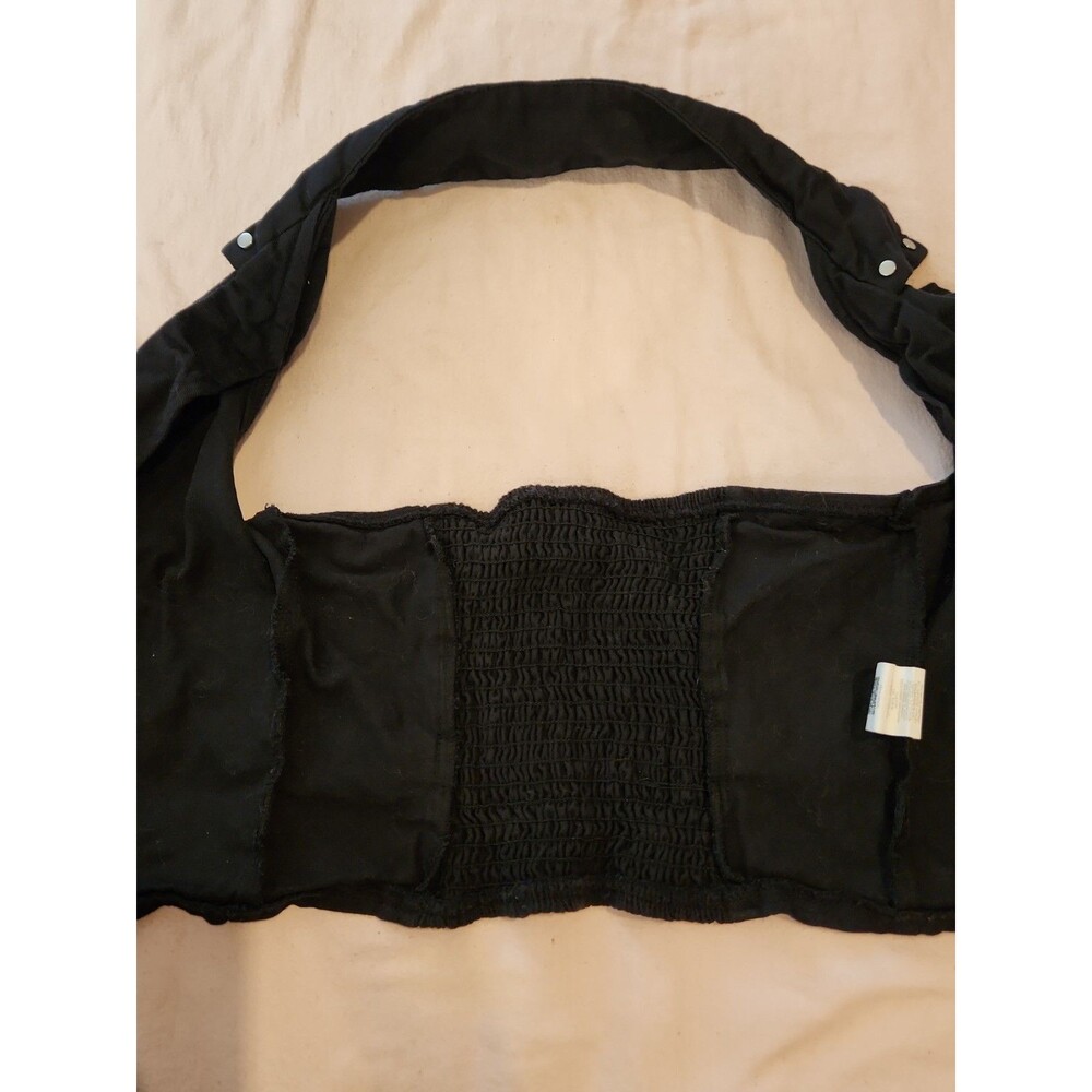 SHEIN Black Halter Vest Top XS Goth Grunge Punk Zip Up Grommet Buckle Straps Y2k - Picture 3 of 4